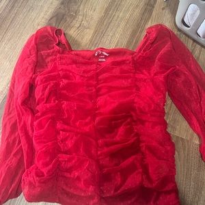 Art class red long sleeve top